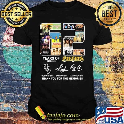 62 years of 1958 2020 bee gees thank you for the memories signatures shirt