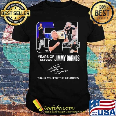 64 years of 1956 2020 jimmy barnes thank you for the memories signatures shirt