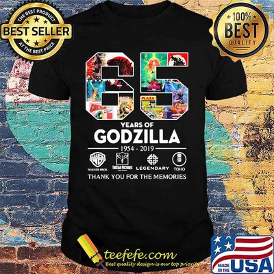 65 years of godzilla 1954 2019 thank you for the memories shirt