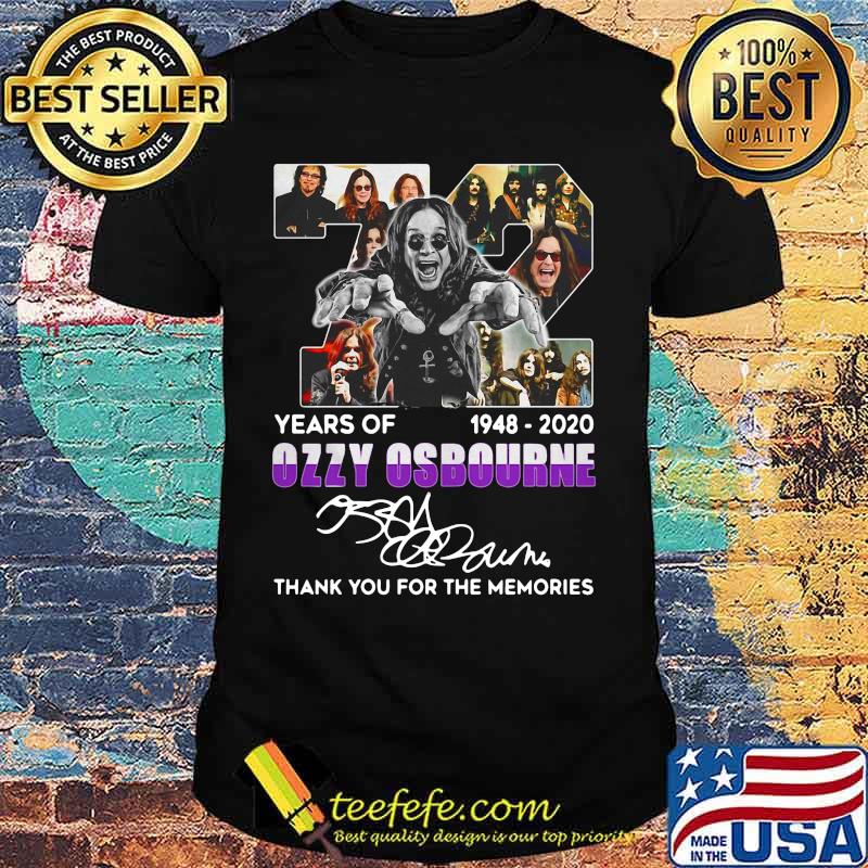 72 years of 1948 2020 ozzy osbourne thank you for the memories signature shirt