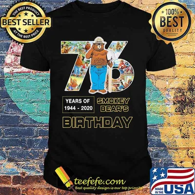 76 years of 1944 2020 smokey bear's birthday shirt