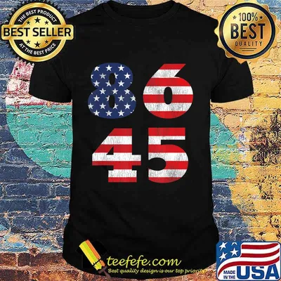 8645 Vintage Weathered American Flag 2020 Anti Trump Biden T-Shirt