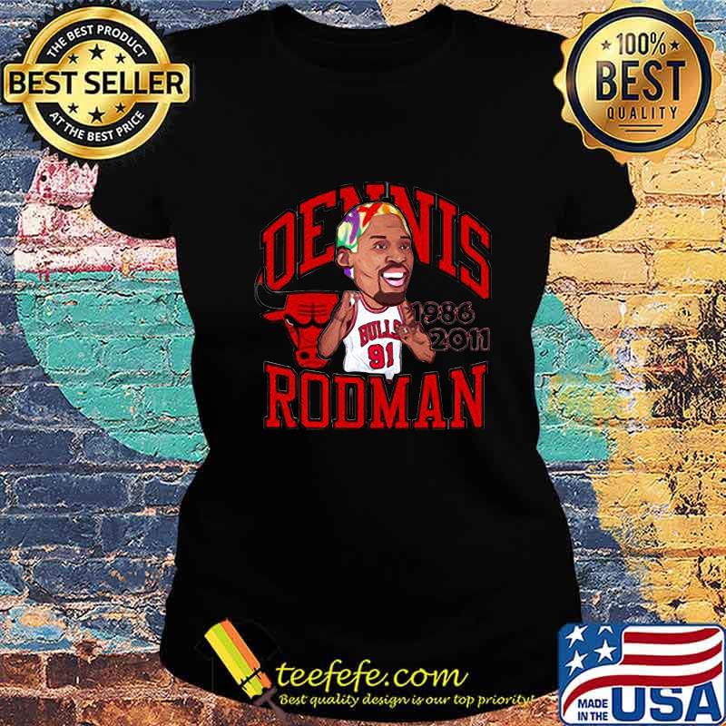 91 Dennis Rodman Chicago Bulls 1986 2011 s Ladies tee 91 Dennis Rodman Chicago Bulls 1986 2011 s Ladies tee