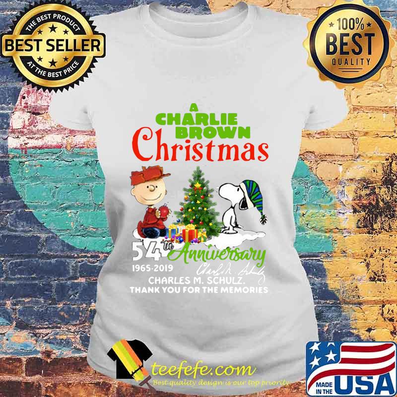 A charlie brown christmas 54th anniversary 1965 2019 thank you for the memories s Laides tee A charlie brown christmas 54th anniversary 1965 2019 thank you for the memories s Laides tee