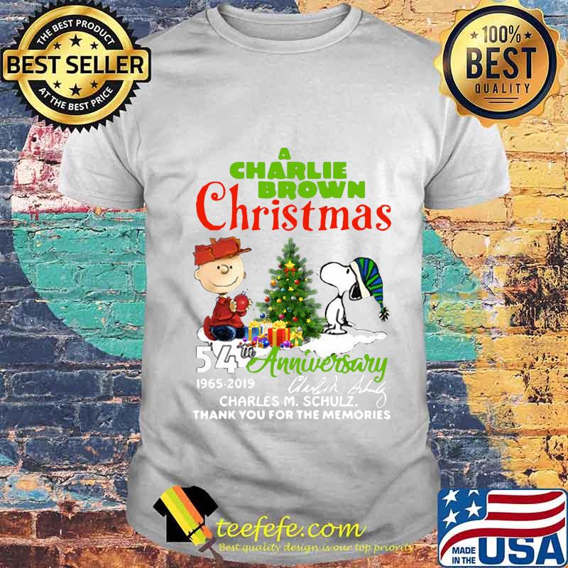 A charlie brown christmas 54th anniversary 1965 2019 thank you for the memories shirt