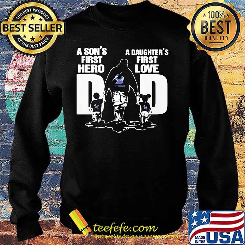 A son's first hero a daughter's first love dad storm happy father's day s Sweater A son's first hero a daughter's first love dad storm happy father's day s Sweater
