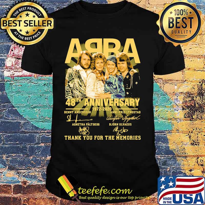 Abba 48th anniversary 1972 2020 thank you for the memories signatures shirt
