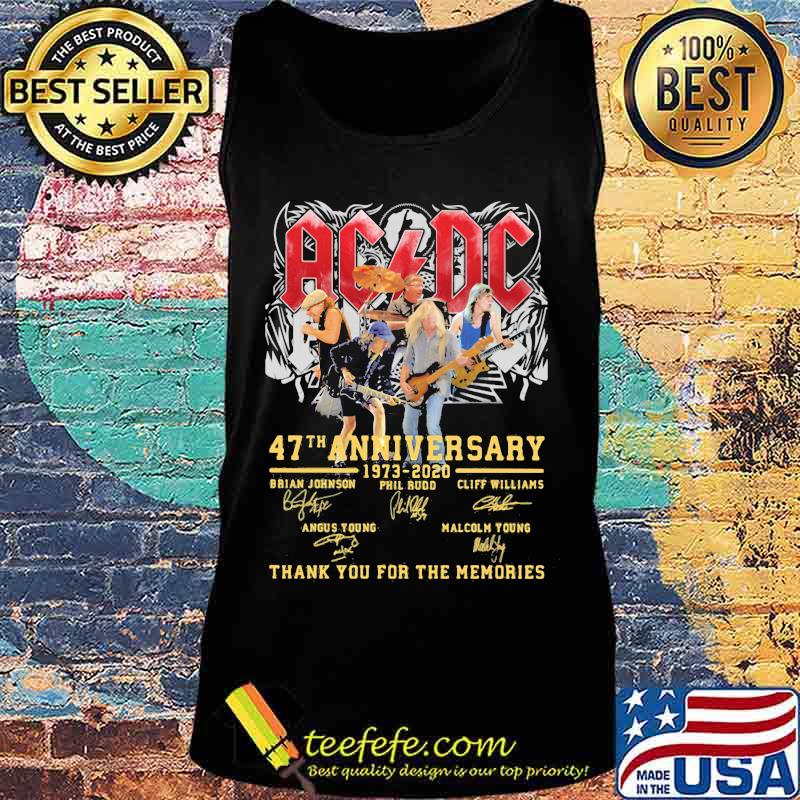 Acdc 47th anniversary 1973 2020 thank you for the memories signatures s Tank top Acdc 47th anniversary 1973 2020 thank you for the memories signatures s Tank top