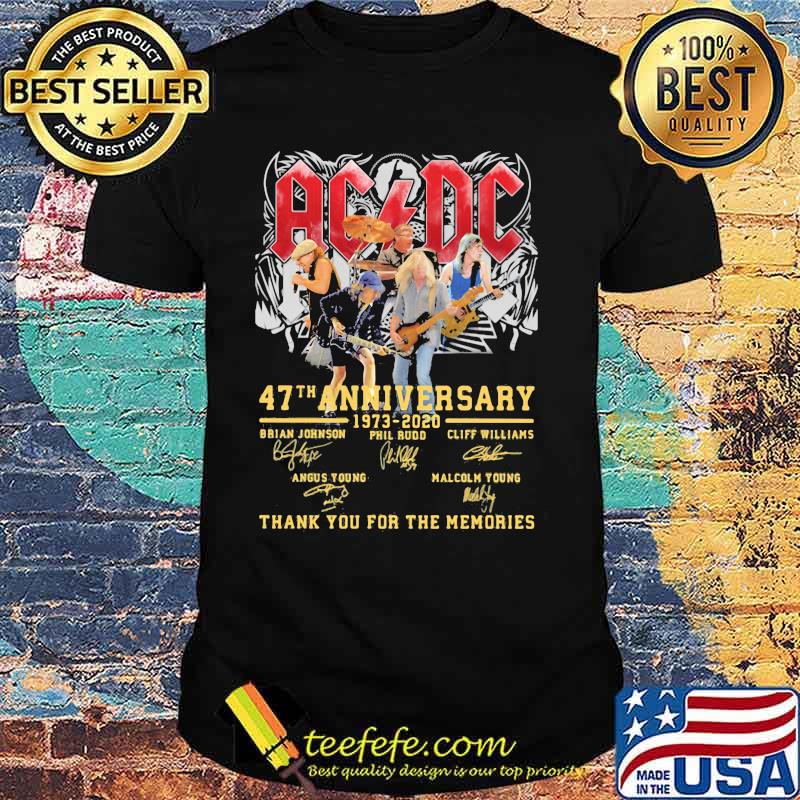 Acdc 47th anniversary 1973 2020 thank you for the memories signatures shirt Acdc 47th anniversary 1973 2020 thank you for the memories signatures shirt