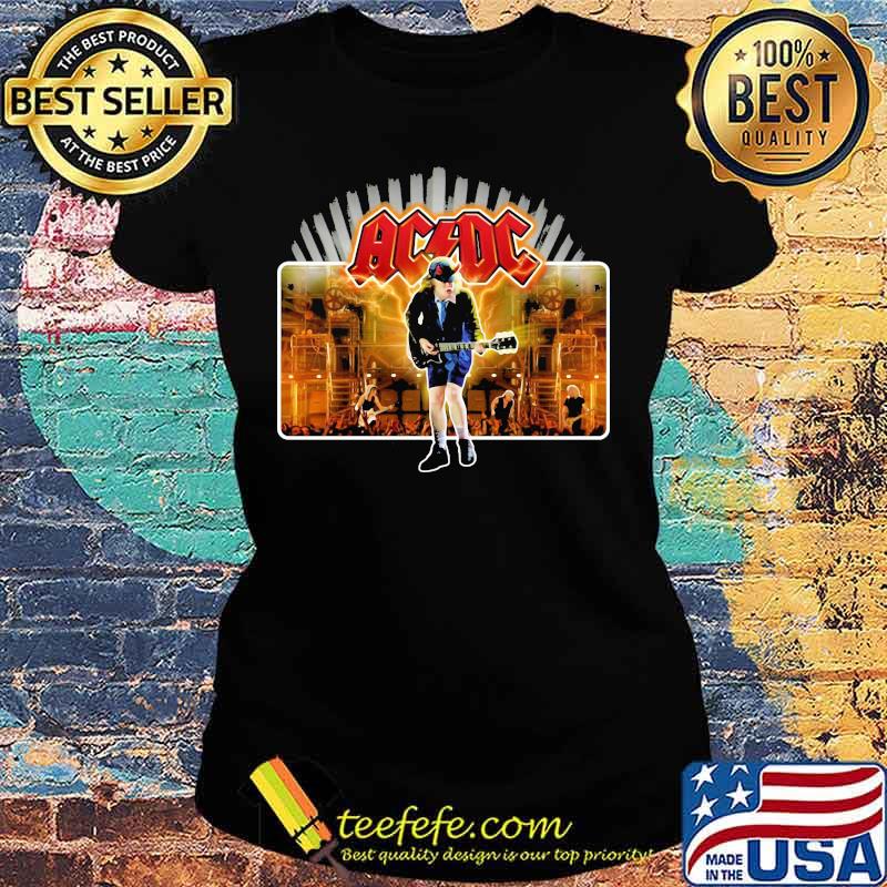 Acdc band angus young playing guitar s Ladies tee Acdc band angus young playing guitar s Ladies tee