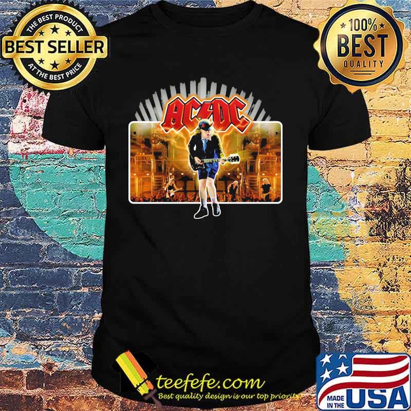 Acdc band angus young playing guitar shirt Acdc band angus young playing guitar shirt