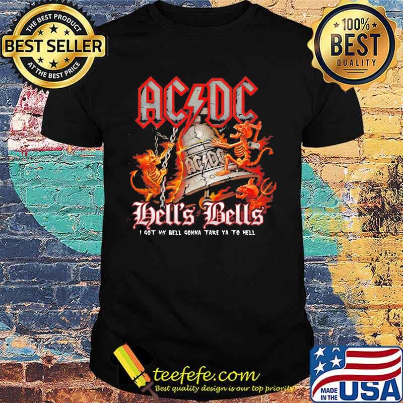 Acdc band hell's bells i got my bell gonna take ya to hell santa shirt