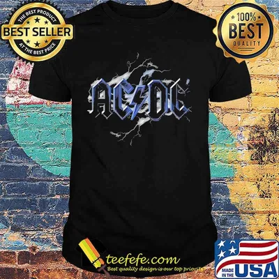 Acdc band lightning bolt back shirt