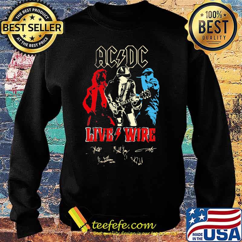 Acdc band live wire lightning signatures s Sweater Acdc band live wire lightning signatures s Sweater