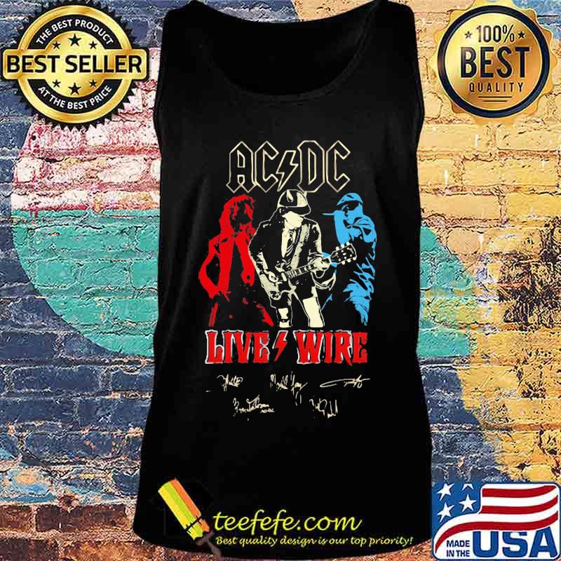 Acdc band live wire lightning signatures s Tank top Acdc band live wire lightning signatures s Tank top