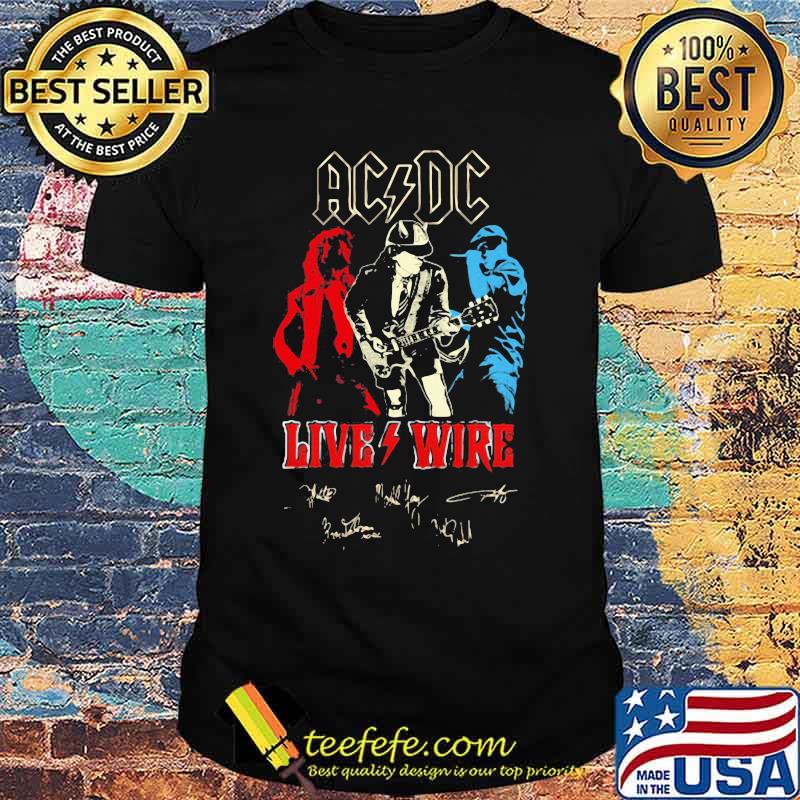 Acdc band live wire lightning signatures shirt Acdc band live wire lightning signatures shirt