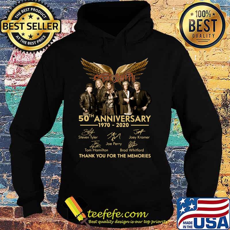 Aerosmith 50th anniversary 1970 2020 thank you for the memories signatures s Hoodie Aerosmith 50th anniversary 1970 2020 thank you for the memories signatures s Hoodie