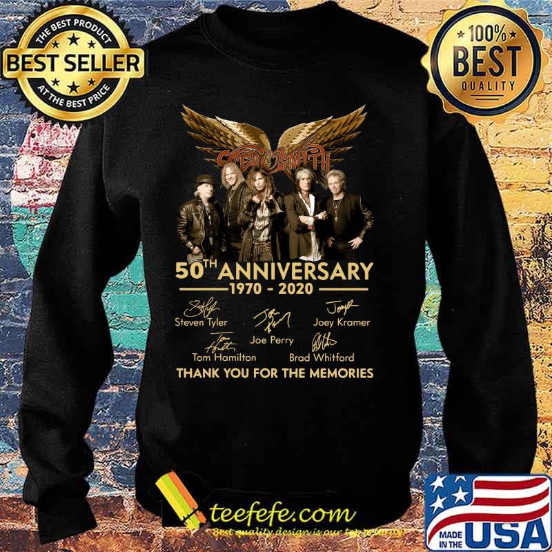 Aerosmith 50th anniversary 1970 2020 thank you for the memories signatures s Sweater Aerosmith 50th anniversary 1970 2020 thank you for the memories signatures s Sweater