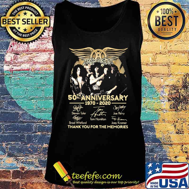 Aerosmith 50th anniversary 1970 2020 thank you for the memories signatures s Tank top Aerosmith 50th anniversary 1970 2020 thank you for the memories signatures s Tank top