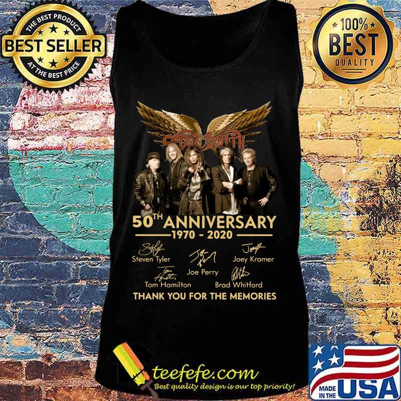 Aerosmith 50th anniversary 1970 2020 thank you for the memories signatures s Tank top Aerosmith 50th anniversary 1970 2020 thank you for the memories signatures s Tank top