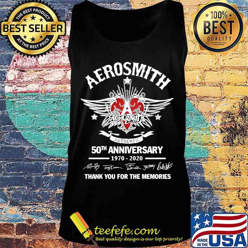 Aerosmith authentic 50th anniversary 1970-2020 signature thank you for the memories s Tank top Aerosmith authentic 50th anniversary 1970-2020 signature thank you for the memories s Tank top