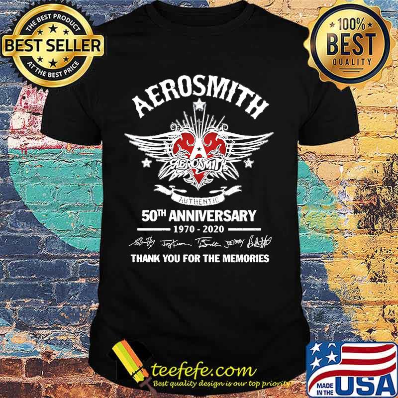 Aerosmith authentic 50th anniversary 1970-2020 signature thank you for the memories shirt Aerosmith authentic 50th anniversary 1970-2020 signature thank you for the memories shirt