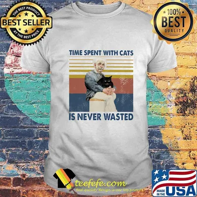 Albert einstein time spent with cats is never wasted vintage retro shirt