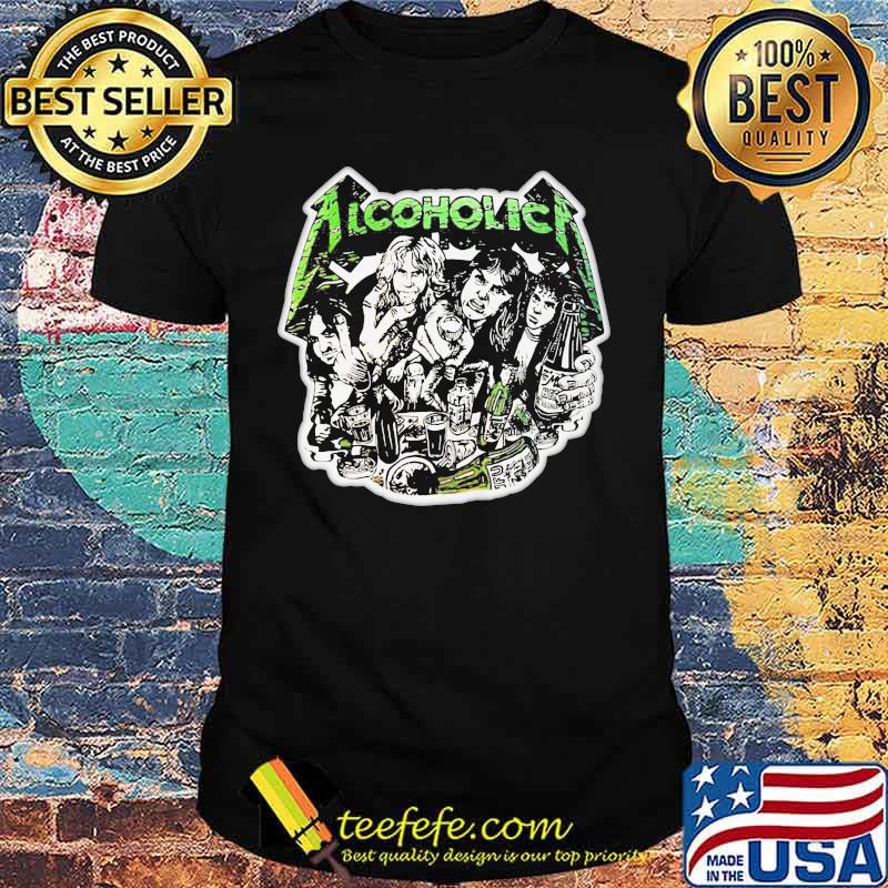 Alcoholica white rare vintage 80s shirt