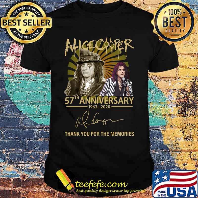 Alice cooper 57th anniversary 1963 2020 thank you for the memories signatures shirt