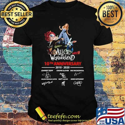 Alice in wonderland 10th anniversary 2010 2020 signatures shirt