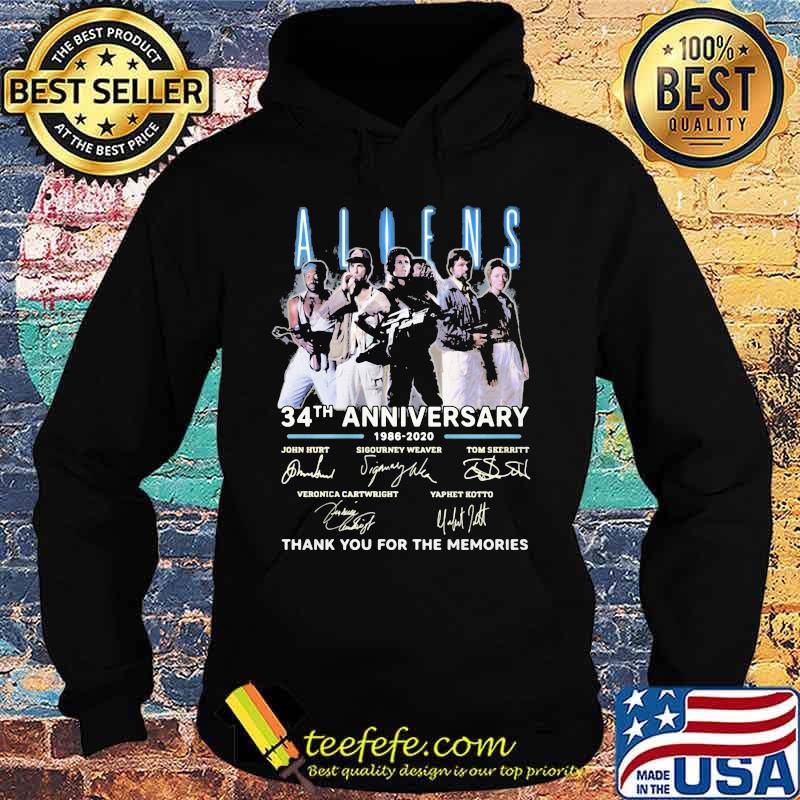 Aliens 34th anniversary 1986 2020 thank you for the memories signatures s Hoodie Aliens 34th anniversary 1986 2020 thank you for the memories signatures s Hoodie