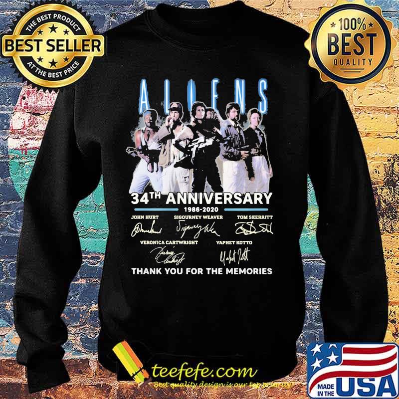 Aliens 34th anniversary 1986 2020 thank you for the memories signatures s Sweater Aliens 34th anniversary 1986 2020 thank you for the memories signatures s Sweater