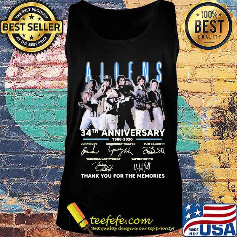 Aliens 34th anniversary 1986 2020 thank you for the memories signatures s Tank top Aliens 34th anniversary 1986 2020 thank you for the memories signatures s Tank top