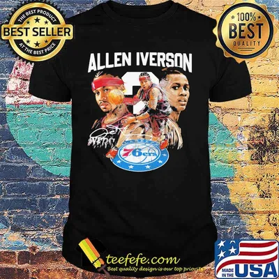 Allen iverson philadelphia 76ers basketball player signature shirt