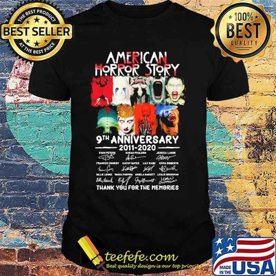 American horror story 9th anniversary 2011 2020 thank you for the memories signatures shirt