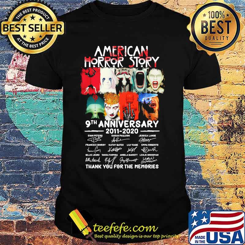 American horror story 9th anniversary 2011 2020 thank you for the memories signatures shirt