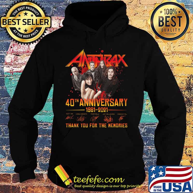 Anthrax 40th anniversary 1981 2020 thank you for the memories signatures s Hoodie Anthrax 40th anniversary 1981 2020 thank you for the memories signatures s Hoodie