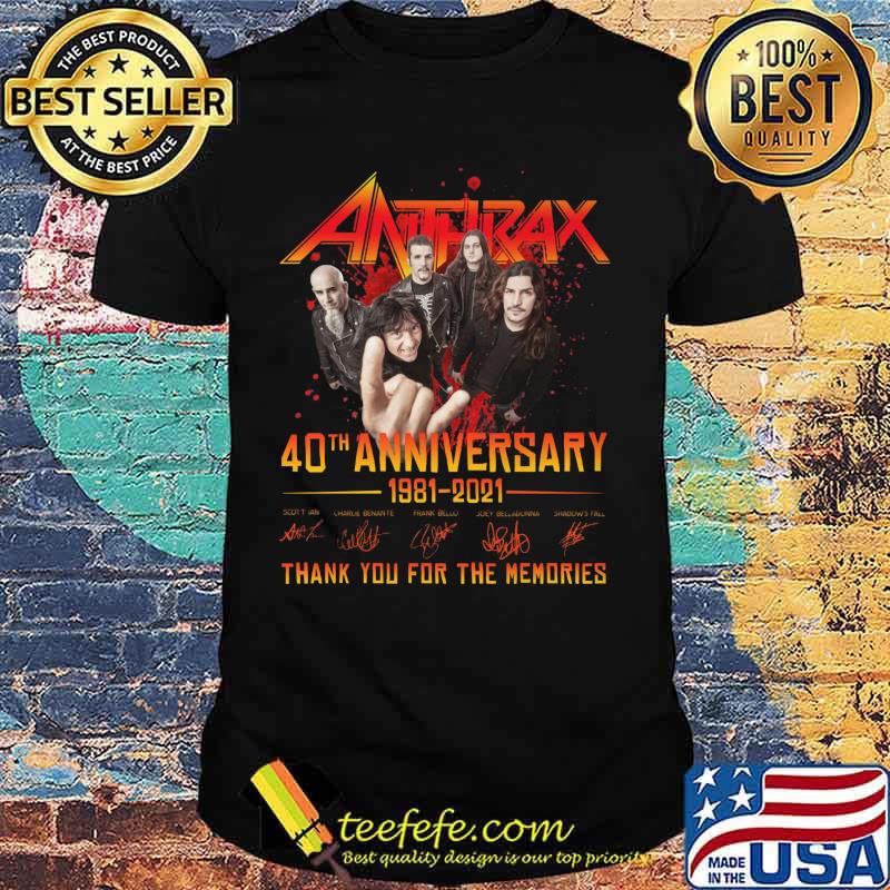 Anthrax 40th anniversary 1981 2020 thank you for the memories signatures shirt Anthrax 40th anniversary 1981 2020 thank you for the memories signatures shirt