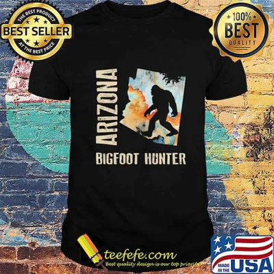 Arizona bigfoot hunter map sunset shirt