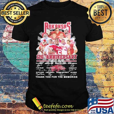 Arkansas 126th anniversary 1894 2020 thank you for the memories signatures shirt