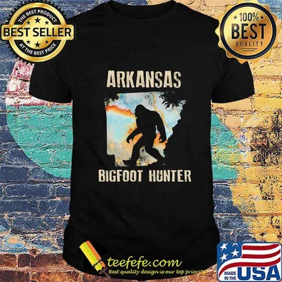 Arkansas bigfoot hunter map sunset shirt
