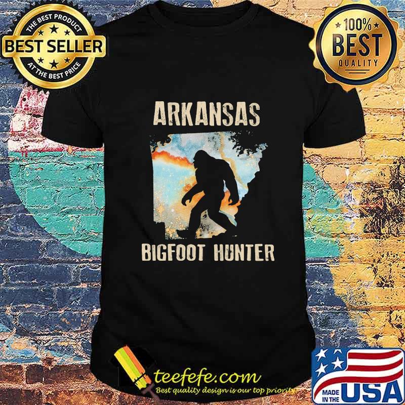 Arkansas bigfoot hunter map sunset shirt