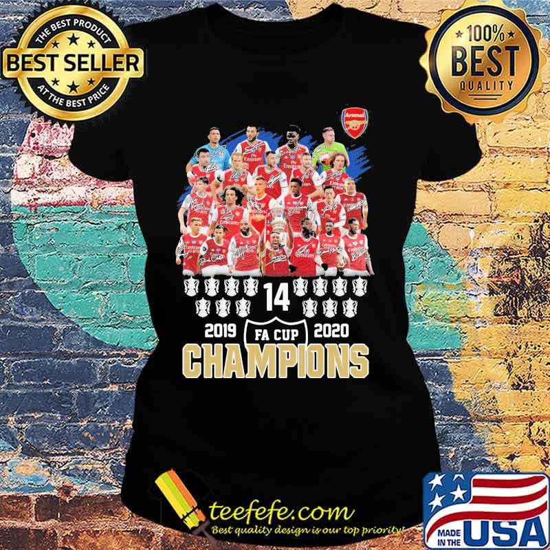Arsenal football club 2019 2020 fa cup champions signatures s Ladies tee Arsenal football club 2019 2020 fa cup champions signatures s Ladies tee