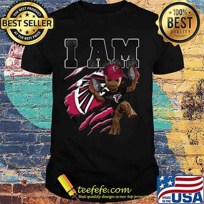 Baby groot i am atlanta falcons football shirt