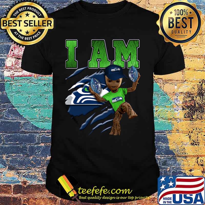 Baby groot i am seattle seahawks football shirt