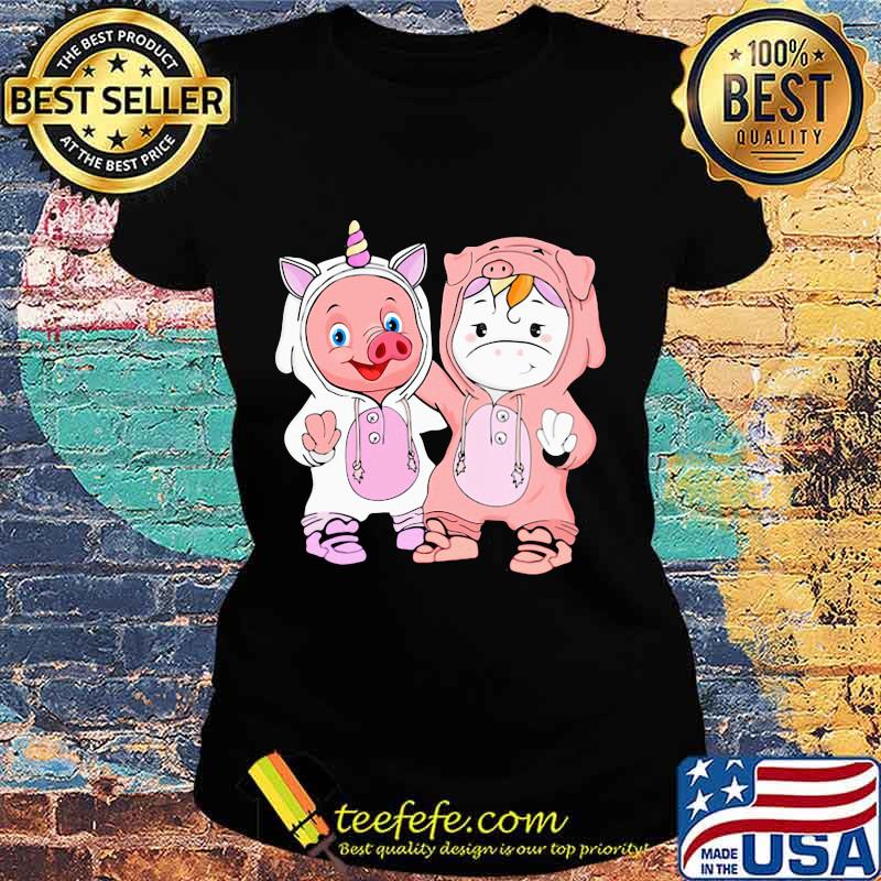 Baby Pig and Baby Unicorn best friends s Ladies tee Baby Pig and Baby Unicorn best friends s Ladies tee