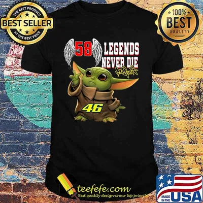 Baby yoda 58 valentino rossi wings legends never die 46 signature shirt