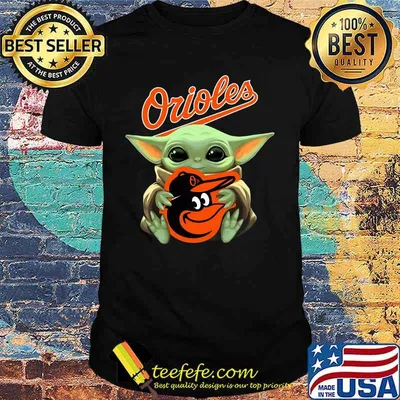 Baby yoda hug baltimore orioles logo shirt