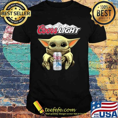 Baby yoda hug coors light shirt
