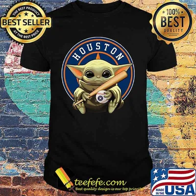 Baby yoda hug houston astros baseball shirt